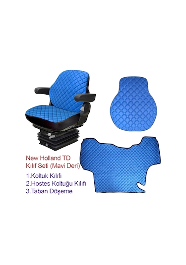 New Holland Td Grubu Traktör Koltuk Kılıfı Ve Döşeme Seti-mavi Deri
