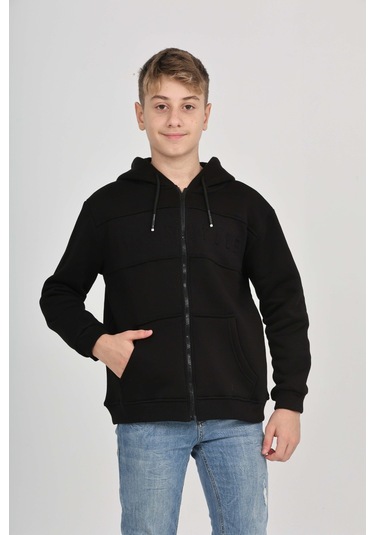 Toontoy Erkek Çocuk Imposıtıve Baskılı Hırka Siyah