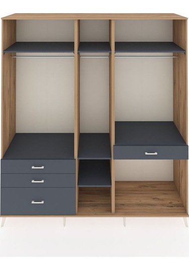 Kronos Dolap 7 Raflı 4 Çekmeceli 3 Askılı 220x59x243 Çam-antrasit/antrasit Antrasıt/antrasıt Kronos Dolap 7 Raflı 4 Çekmeceli 3 Askılı 220x59x243 Çam-antrasit/antrasit Antrasıt/antrasıt