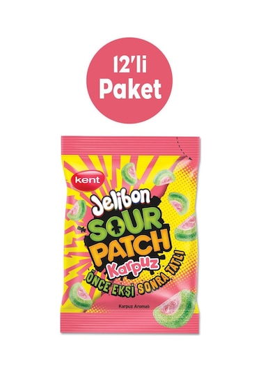 Kent Sour Patch Karpuz Aromalı Şekerleme 12 x 80 G