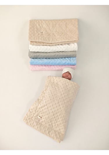 Kapitone Nohut Bebek Kundak Battaniyesi Çift Taraflı / Mevsimlik / Yenidoğan / Hastaane Çıkışı Bej