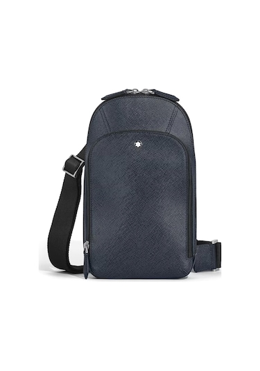 Montblanc Sartorial Tweed Mavisi Omuz Çantası 220356 Mavi