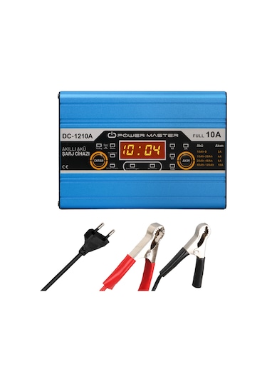 12 Volt 10 Amper Dijital Ekranlı Akıllı Akü Şarj Cihazı