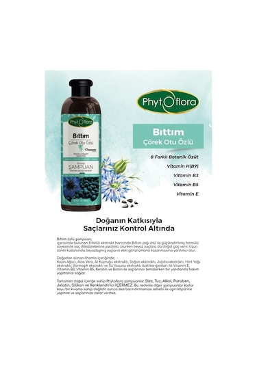 Phytoflora Tuzsuz Bıttım Özlü Bitkisel Şampuan 400 ML