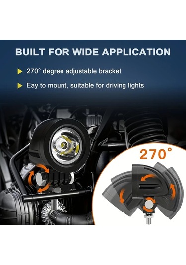 Motion003 Alüminyum 2 Işık 2 İnç Motosiklet Işıkları Beyaz Yüksek Lümen Su Toz Geçir
