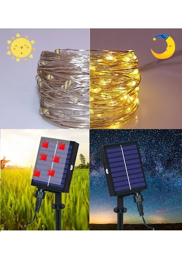 Twin Fox Solar Enerjili 10 Metreli Çiçek Işıklı Çarşaf 133655276 Beyaz