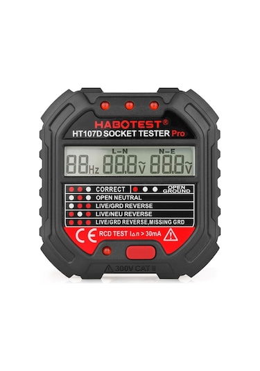Butuglobal Habotest Ht107d Çok Fonksiyonlu Dijital Ekran Soket Test Cihazı Ab Fişi
