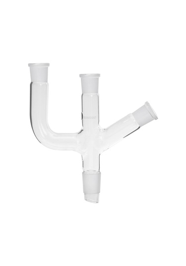 Borosil Cam Adaptör 3 boyunlu - 2 Paralel Boyun ve 45° açılı Boyun - 24/29 - 29/32