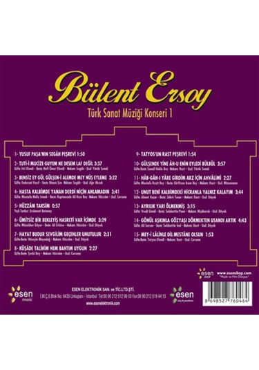 Bülent Ersoy - Türk Sanat Müziği Konseri 1 Cd