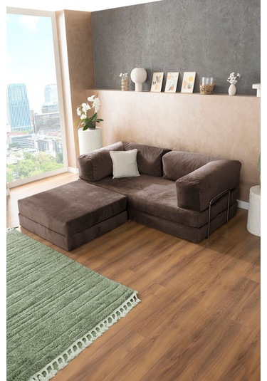 Good Night Legom Köşe Koltuk & Aktivite Yatağı & Uzanma Koltuğu Kahve