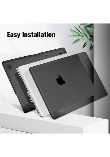 Apple Uyumlu MacBook Pro 16" M1 - M2 Hard Shell Sert Kapak Kılıf - Siyah