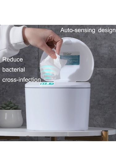 Sones Exped Smart Masaüstü Akıllı İndüksiyon Elektrikli Depolama Kutusu Araba Ofis Çöp Kutusu, Özellikler: 5l Pil Sürümü Beyaz Diğer
