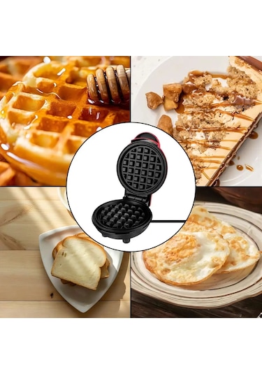 Mocatt Çok Fonksiyonlu Waffle Makinesi, Pişirme, Sandviç, Ekmek Kızartma Red 1