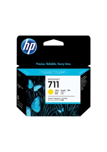 Hp Cz136A (711) Sarı 3 Lu Paket 29 Ml Genıs Format  Murekkep Kartu