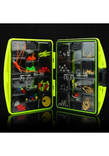 Jeehugo Balık Tutma Aksesuarları Seti: Çeşitli İğneler, Dairesel Boncuklar, Ağırlıklar Ve Bağlantılar - Taşınabilir Plastik Kutulu Olta Malzemeleri
