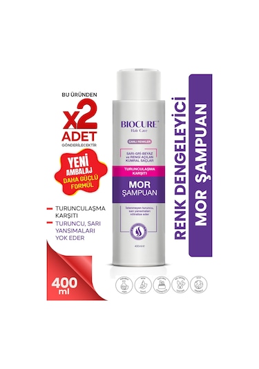 Biocure Turunculaşma Karşıtı Mor Şampuan 2 x 400 ML