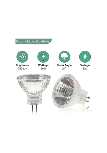 Tavan Aydınlatması İçin 12'li Paket 12v 20w Kısılabilir 2700k Sıcak Beyaz Mr11 Gu4 Halojen Ampuller Diğer