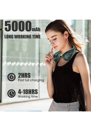 Taşınabilir Boyun Fanı, 5000 Mah Katlanabilir Boyun Fanı Bladeless Soğutma Pink