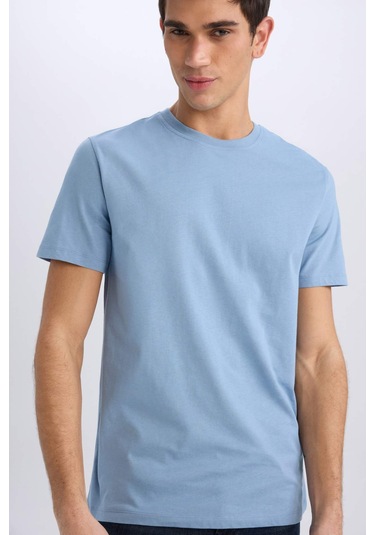 DeFacto %100 Pamuk New Regular Fit Bisiklet Yaka Basic Düz Kısa Kollu Tişört V7699AZ25SPBE299 DeFacto %100 Pamuk New Regular Fit Bisiklet Yaka Basic Düz Kısa Kollu Tişört V7699AZ25SPBE299
