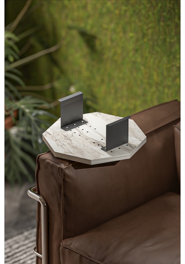 İkili Yan Sehpa Ayarlanabilir Tepsi Sekizgen Efes