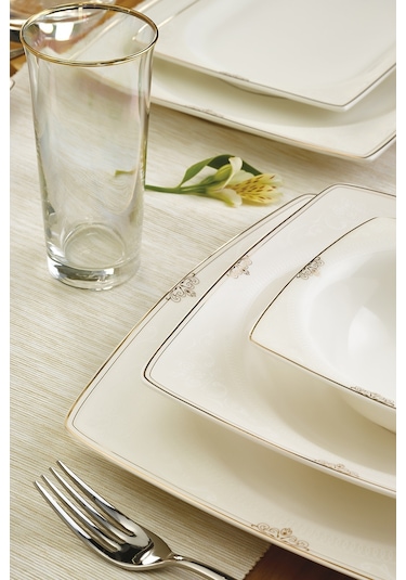 Emsan Fine Bone Estiva Gold 61 Parça 12 Kişilik Yemek Takımı