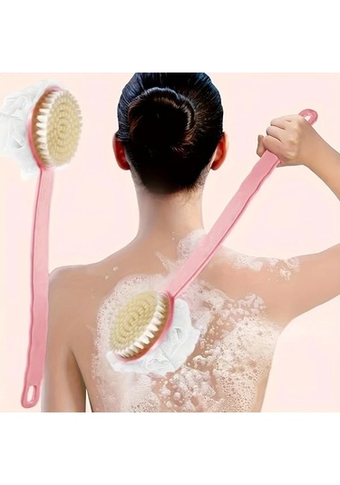 Hightower Mavi Japon Banyo Fırçası Ve Sırt Masaj Aleti - Uzun Saplı 2si1 Arada Vücut Fırçası