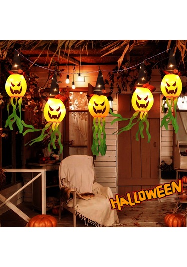 Shineyee 3 Metre Renkli Led Işık Zinciri - Şapkalı Balkabağı Desenli, Ip44 Su Geçirmez, Pil İle Çalışır Piller Hariç