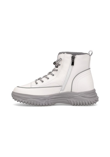 Guja 25k310-13 Kadın Hakiki Deri Sneaker Bot Gri Gri