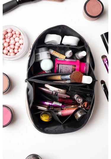 2'li Çok Amaçlı Çanta Ayakkabı Kıyafet Ve Makyaj Çantası Bej