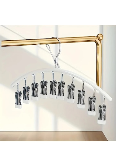 Fochsia 4 Renk Seçenekli Yeşil 10 Askılı Dayanıklı Pantolon Askısı, Etek Ve İç Çamaşırı İçin Yeşil