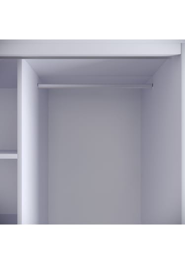 Pasific Home Martin 2 Kapaklı Sürgülü Gardırop Elbise Dolabı Parlak Beyaz 150 CM