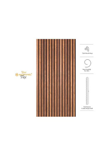 Akupanel 60x120 Cm Flex Ceviz Dekoratif Akustik Ahşap Duvar Paneli Ceviz