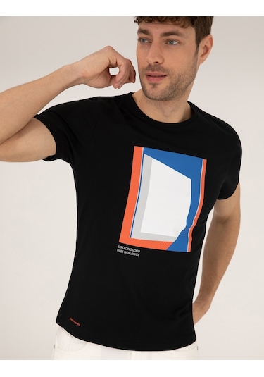 Pierre Cardin Erkek Siyah Tişört 50263922-Vr046 Siyah