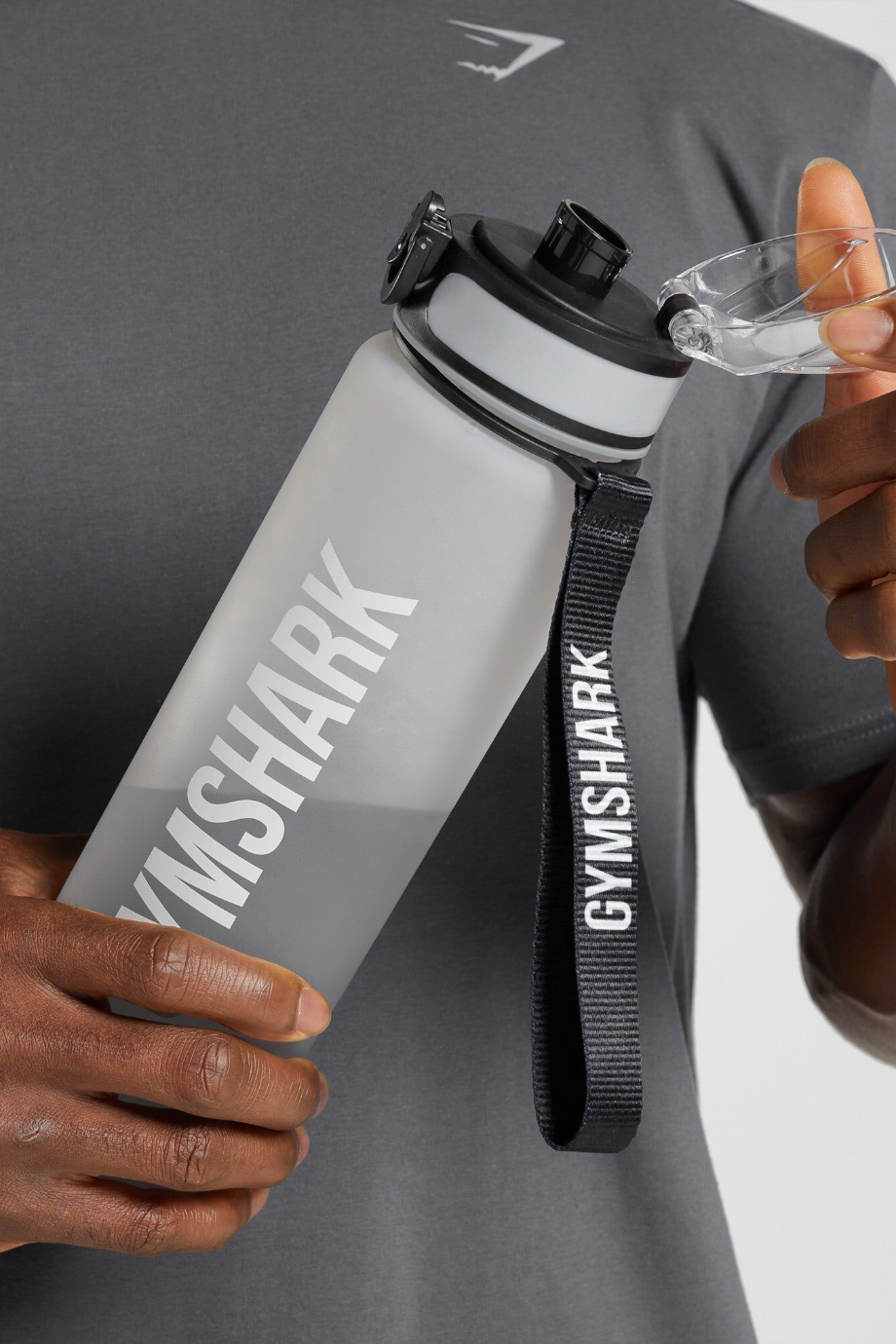 1 Litre Ölçü Göstergeli Spor Su Şişesi Gri