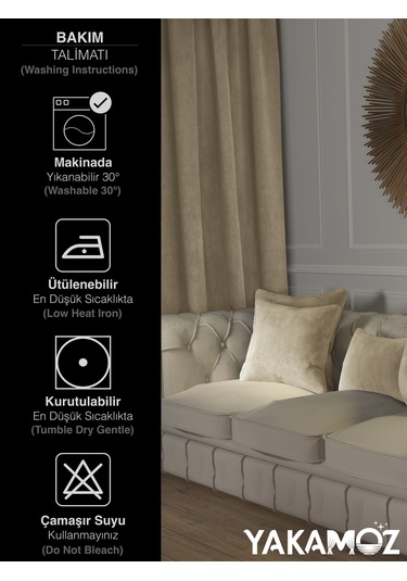 Br Yakamoz Kumsal Beji Kırlent , Yastık Kılıfı Kadife Görünümlü Velvet Touch Serisi Kumsal Beji