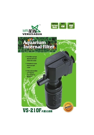 Venusaqua Vs-210F Mini Akvaryum İç Filtre Saatte 400 Lt