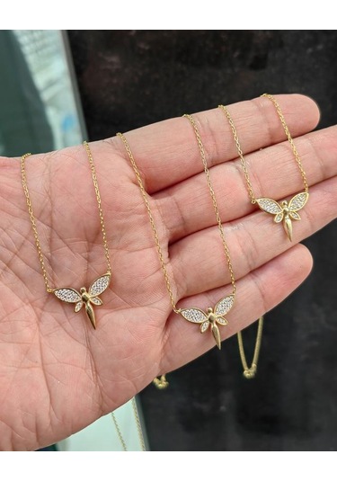 Beyaz Taşlı Gümüş Melek Kolye