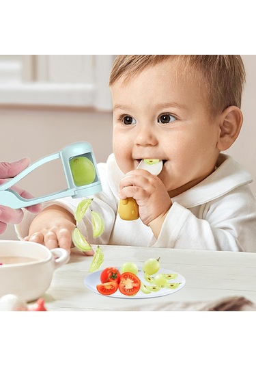 Ximistore9 Mavi Paslanmaz Çelik Meyve Dilimleyici - Üzüm Ve Taze Meyve Bölücü Aleti Abs+201 Malzeme Mavi