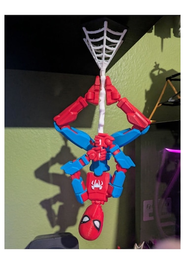 Ağda Asılı Örümcek Adam Eklemleri Hareketli 14 Cm Spiderman Dummy Figürü Çift Taraflı Bantlı Örümcek Adam
