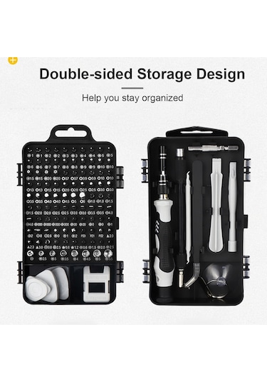 Reedark Crv Malzeme 117 Parça Tornavida Seti - Elektronik Tamir Aracı Kombinasyonu Siyah Kutulu