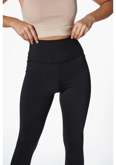 Nano Feat Düz Sporcu Tayt-siyah Siyah