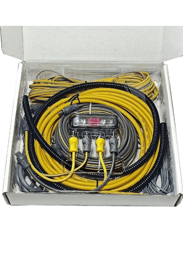 Germistone Amfi Kablo Seti 8ga Pro Kit Oto Ses Sistemi Tesisat Seti 2 Adet Y Kablo