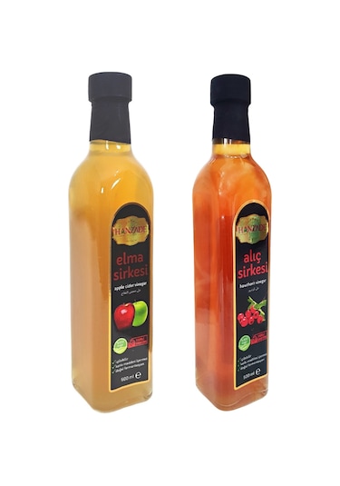 Hanzade Bitkisel Elma + Alıç Sirkesi 500 ML 2'li Set