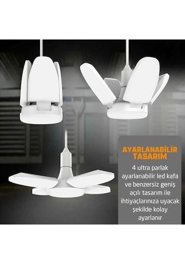 60 Watt 4 Kollu Pervane Led Ampul Beyaz