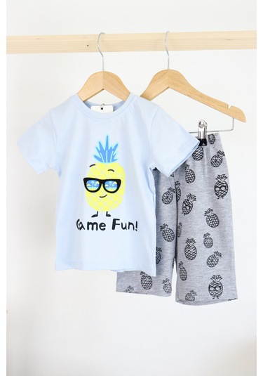 Harika Kids Erkek Çocuk Gözlük Model Pamuklu Şortlu 2'li Takım 001