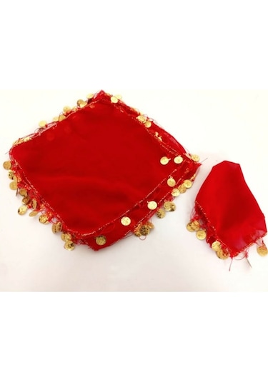 Tüfekçioğlu Tül Paralı Kırmızı Şifon Halay Mendili 10 Adet