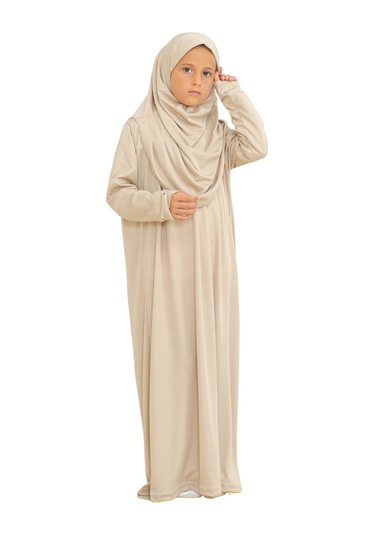 İki Parça Çocuk Elbisesi Seti Eşarp İle Takım Taş