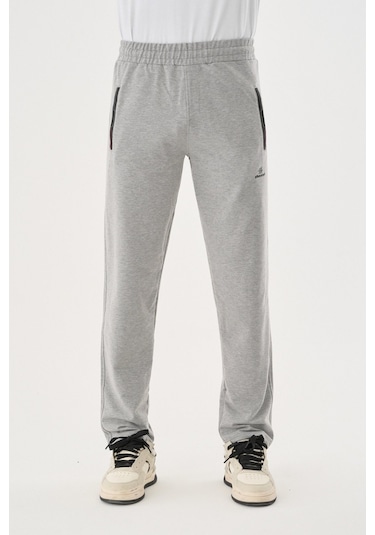 Shooter Sportswear Mevsimlik Antrasit Erkek Eşofman Altı Rahat Kalıp Fermuar Cepli Düz Paça Gri
