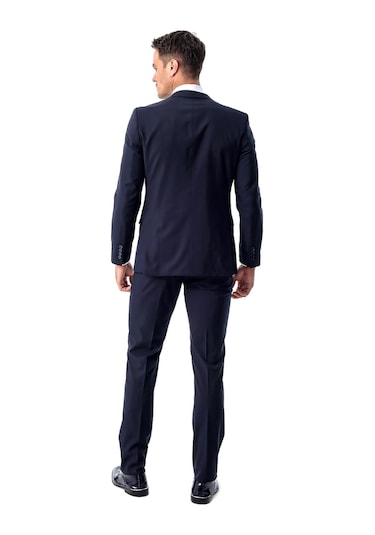 Morven Erkek Lacivert Basic Düz Slim Fit Dar Kesim Çift Yırtmaç - 498888121 Lacivert