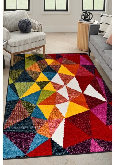 Colora Halı Koleksiyonu Yumuşak Renkli Kare Halı, Tozumaz, Modern Tasarım Ve Kolay Temizlik Multi 3
